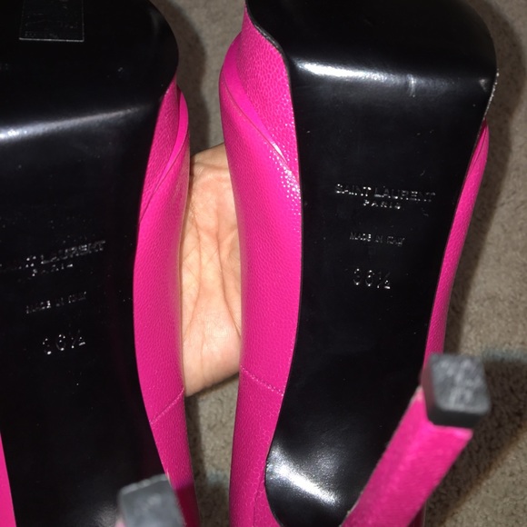 Saint Laurent Fuchsia Platform Heels - Picture 5 of 6